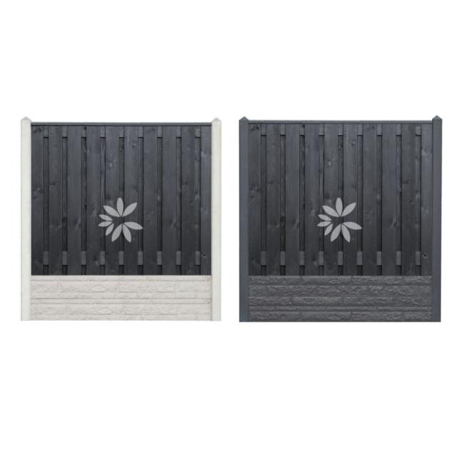 All-in pakket Grenen Zwart gespoten Stuttgart 150x180cm met motief incl. plaatsen