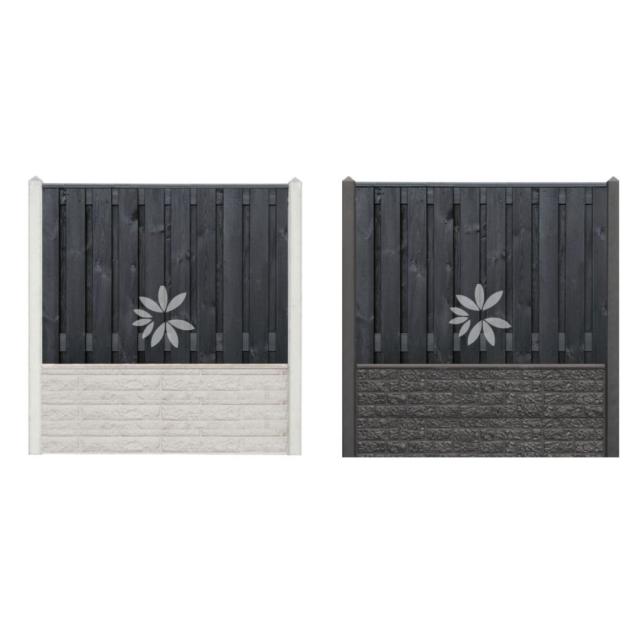 All-in pakket Grenen Zwart gespoten Stuttgart 130x180cm met motief losse materialen