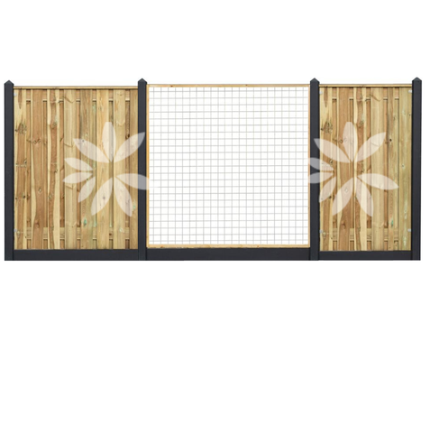 All-in pakket Grenen Breda 180x180cm horizontaal losse materialen 