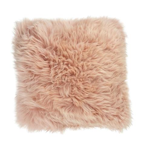 Schapenvacht kussen roze
