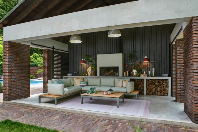 Loungeset Memphis Soft Green mixed weave