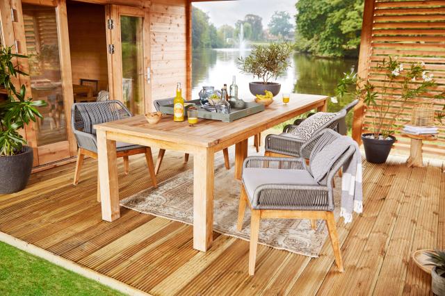 Tuintafel Rustiek teak (met extra middenpoot) L300xB100xH78cm