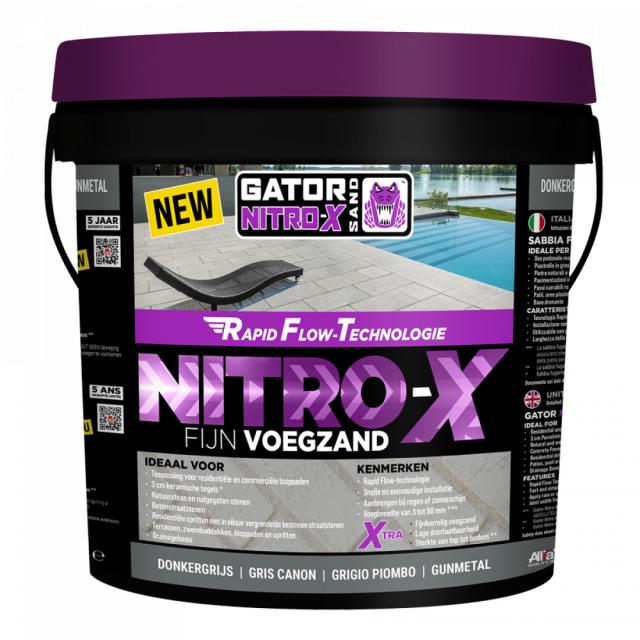 Gator Nitro X fijn Donkergrijs voegmortel 12.5kg emmer