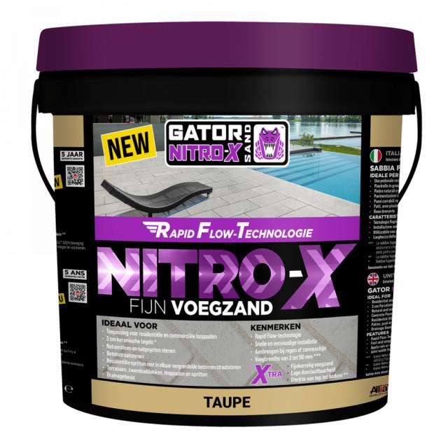 Gator Nitro X fijn Taupe voegmortel 12.5kg emmer