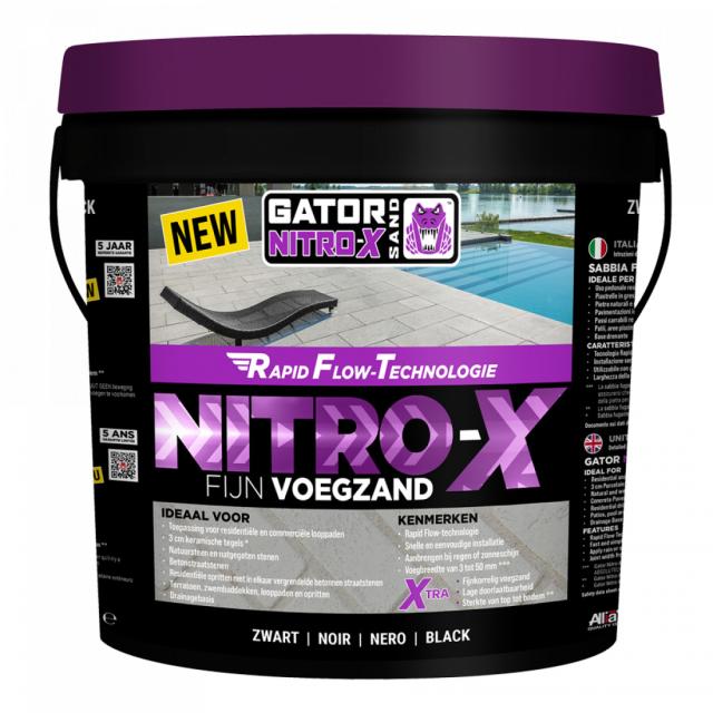 Gator Nitro X fijn Zwart voegmortel 12.5kg emmer