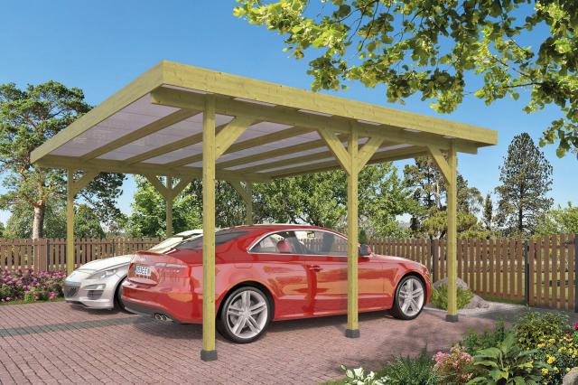 DHZ Carport Dubbel plat dak excl. plaatsen